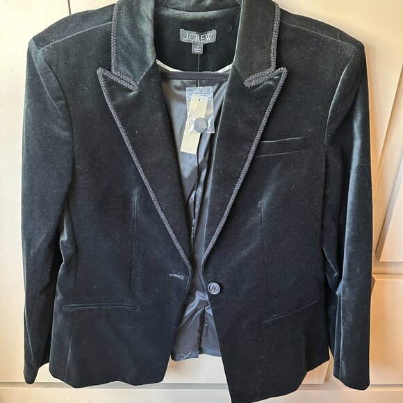 NWT - J. Crew Women's Alexandra Black Velvet Blazer/Jacket . - Picture 2 of 14